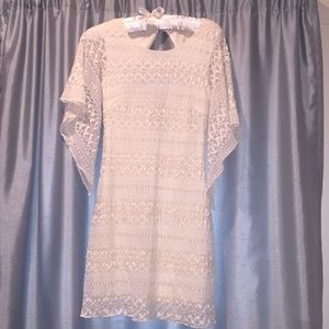 Off White w/Gold Detail Cocktail Dress